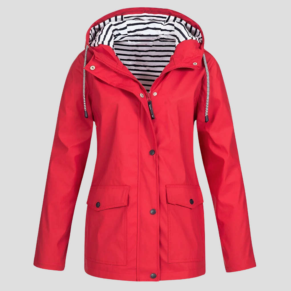 Insulated Waterproof Rain Jacket — women's rain jacket in red