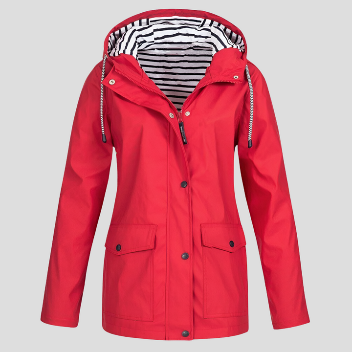 Insulated Waterproof Rain Jacket — women's rain jacket in red