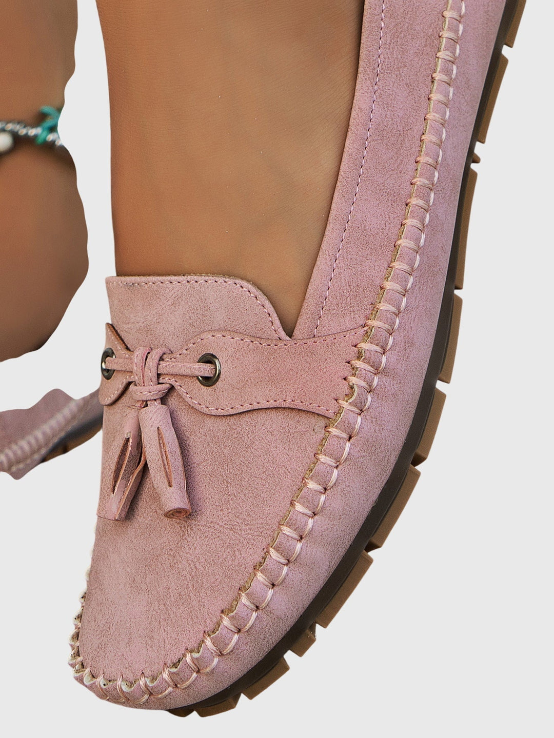 Bow Detail Slip On Loafers — women's loafers in blue