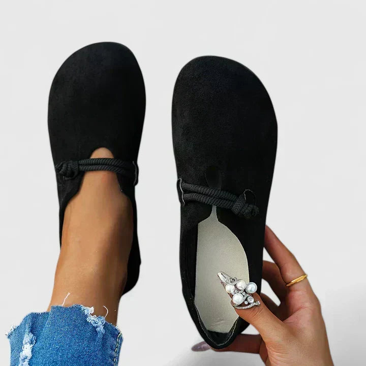 Soft Suede Ballet Flats — women's loafers in beige