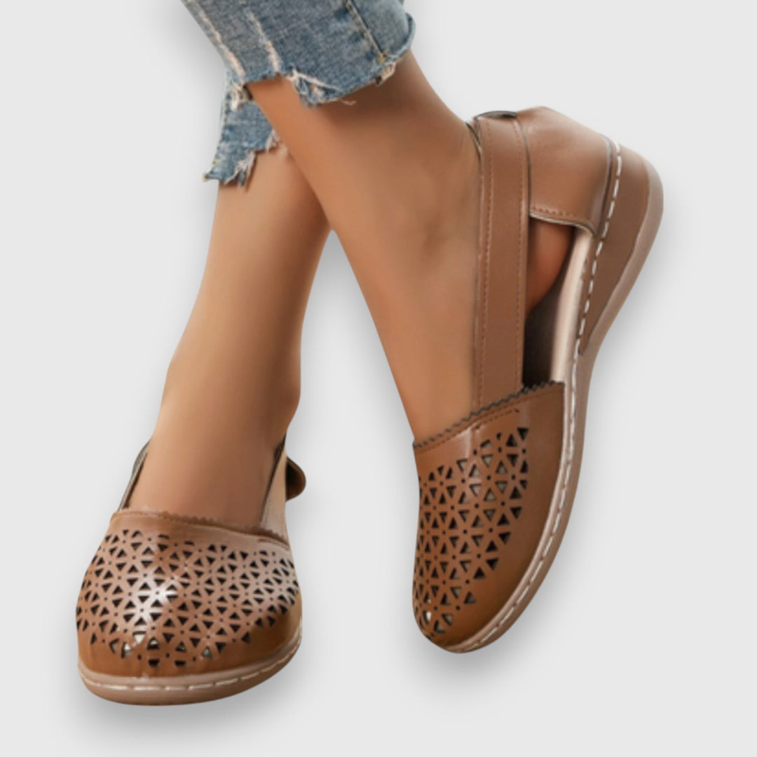 Cushioned Suede Loafers — women's loafers in brown