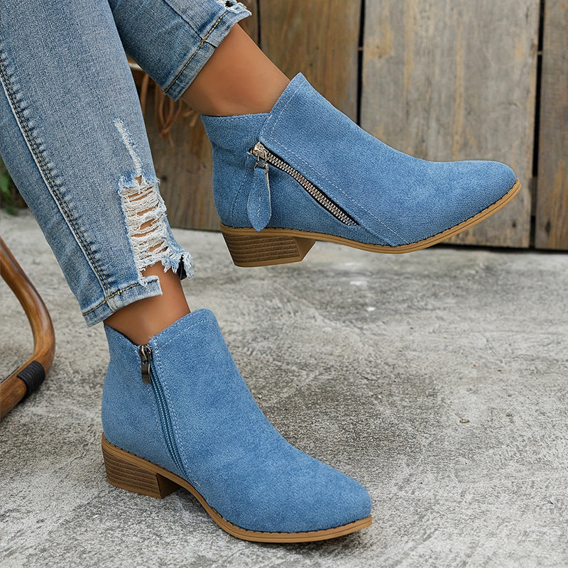 Ludivine | Suede Ankle Boots for Women - side view