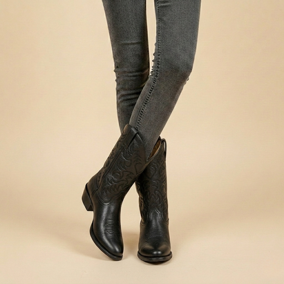 Classic Western Ankle Boots — ankle boots for women in black
