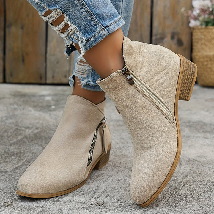 Ludivine | Suede Ankle Boots for Women - styling detail