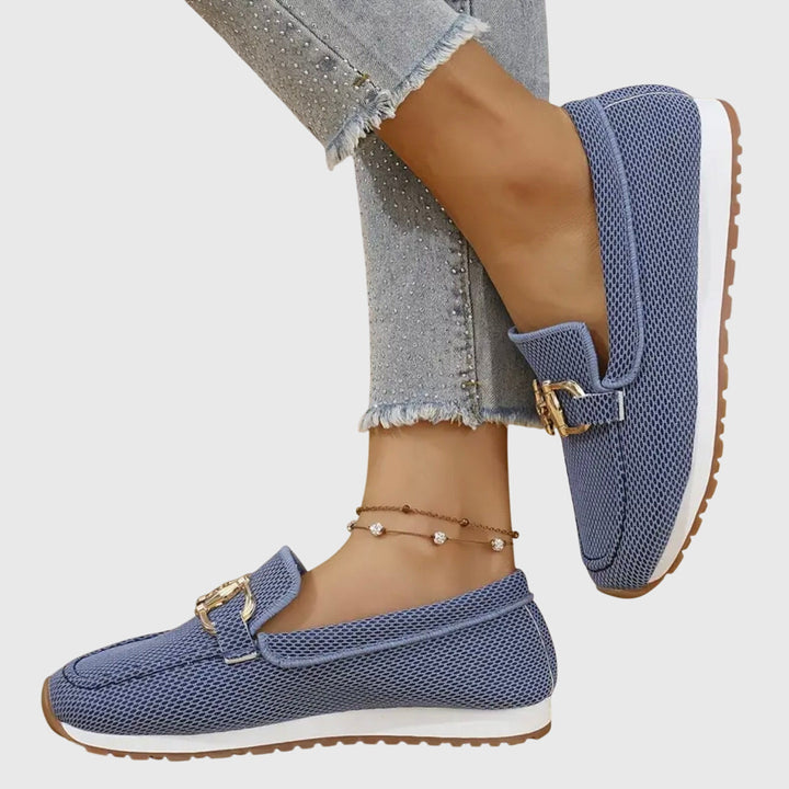 Soft Knit Slip On Loafers — women's loafers in blue