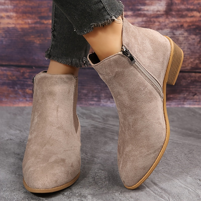 Flat Suede Ankle Boots — ankle boots for women in chocolate brown