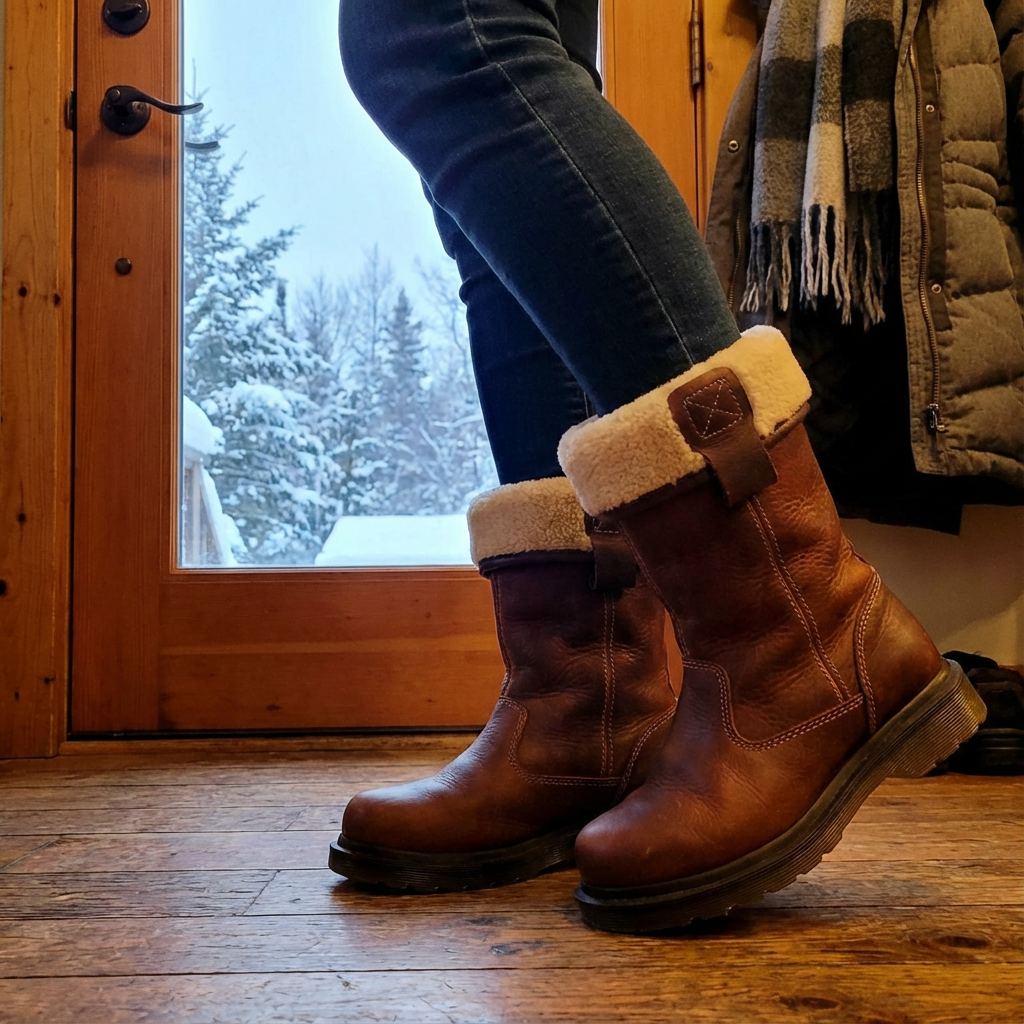Armelle | Shearling Cuff Ankle Boots for Women - detail view