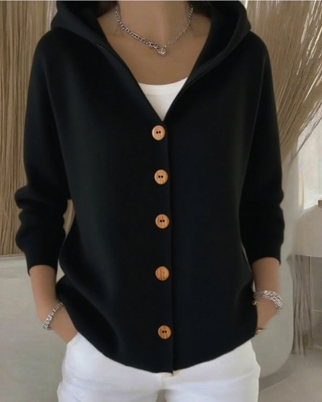 Katrine Timeless Long Cardigan Knitted Open Front for Women in Pink