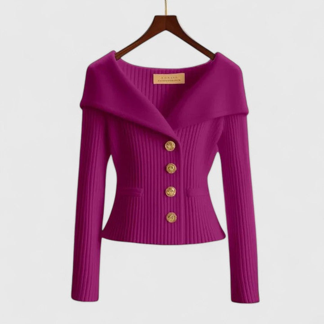 Sylvie Elegant Open Front Cardigan Knitted for Women in Pink