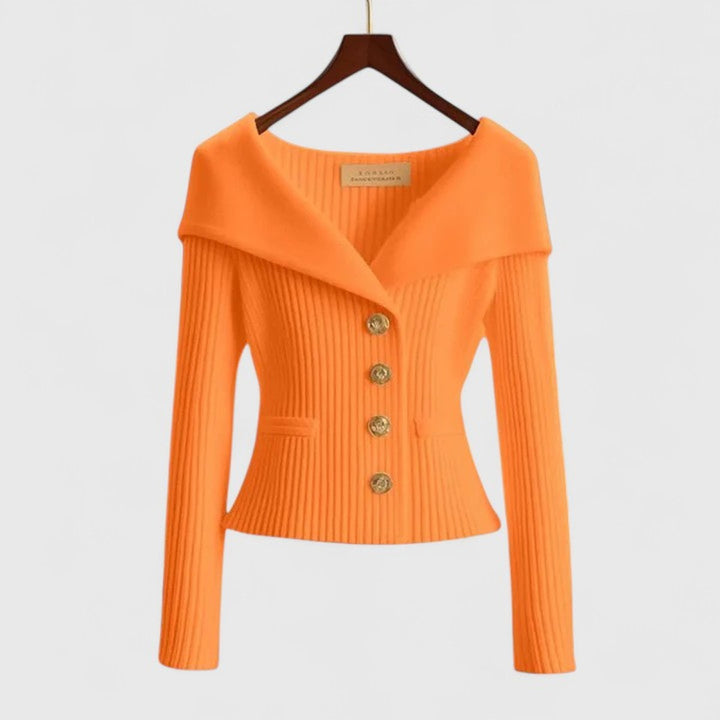 Sylvie Elegant Open Front Cardigan Knitted for Women in Pink