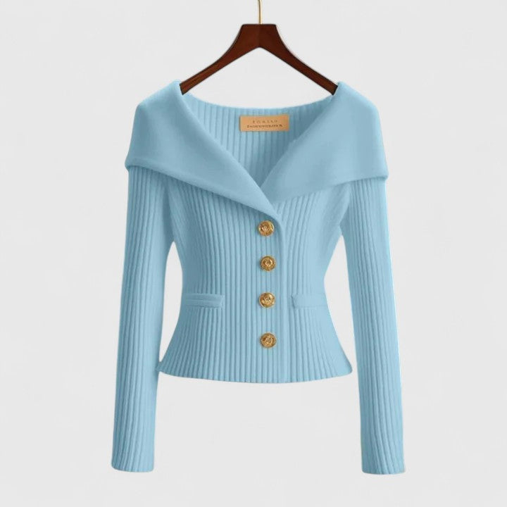 Sylvie Elegant Open Front Cardigan Knitted for Women in Pink