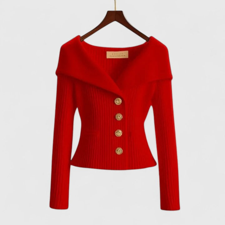 Sylvie Elegant Open Front Cardigan Knitted for Women in Pink