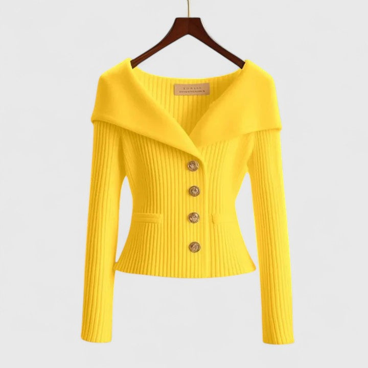 Sylvie Elegant Open Front Cardigan Knitted for Women in Pink