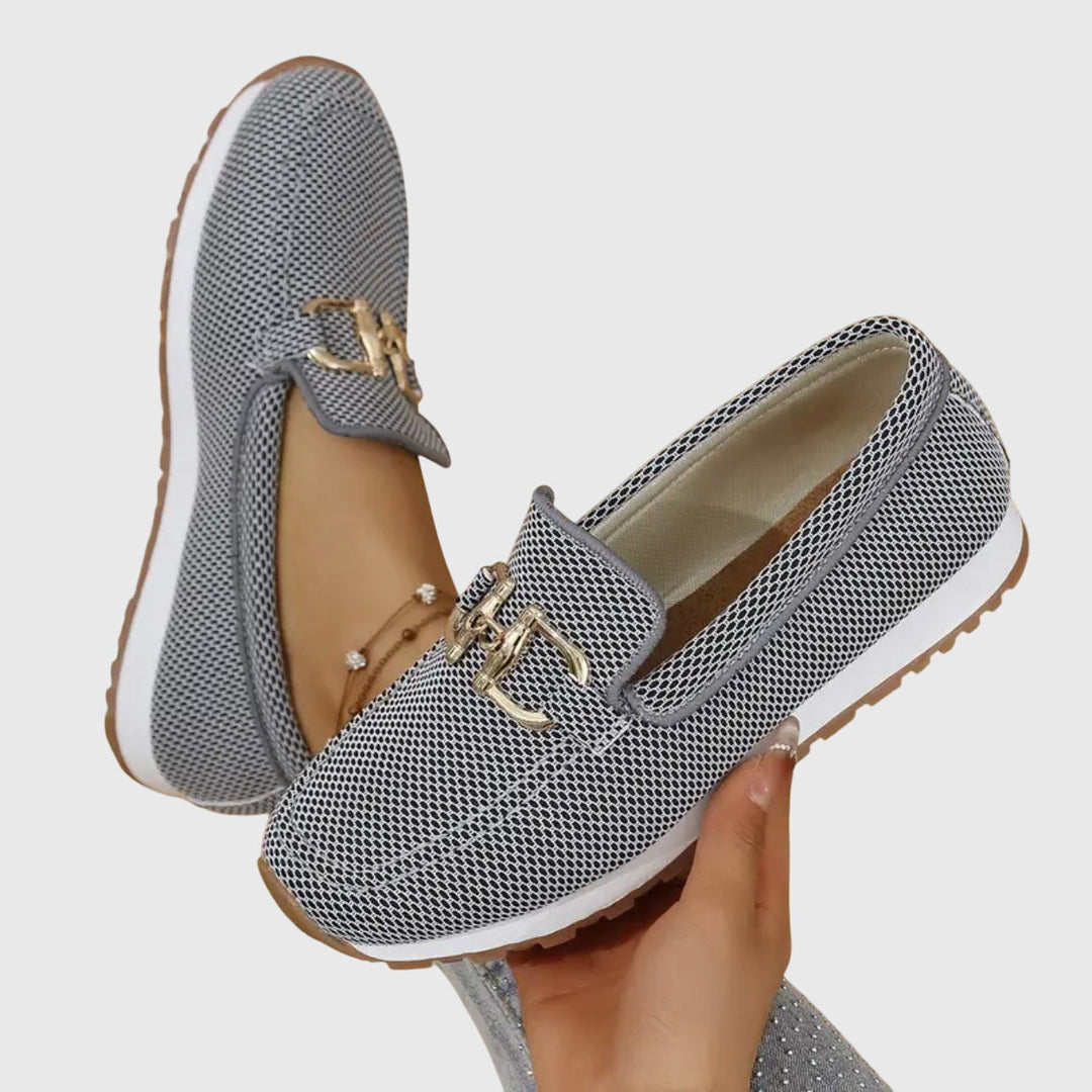 Soft Knit Slip On Loafers — women's loafers in blue