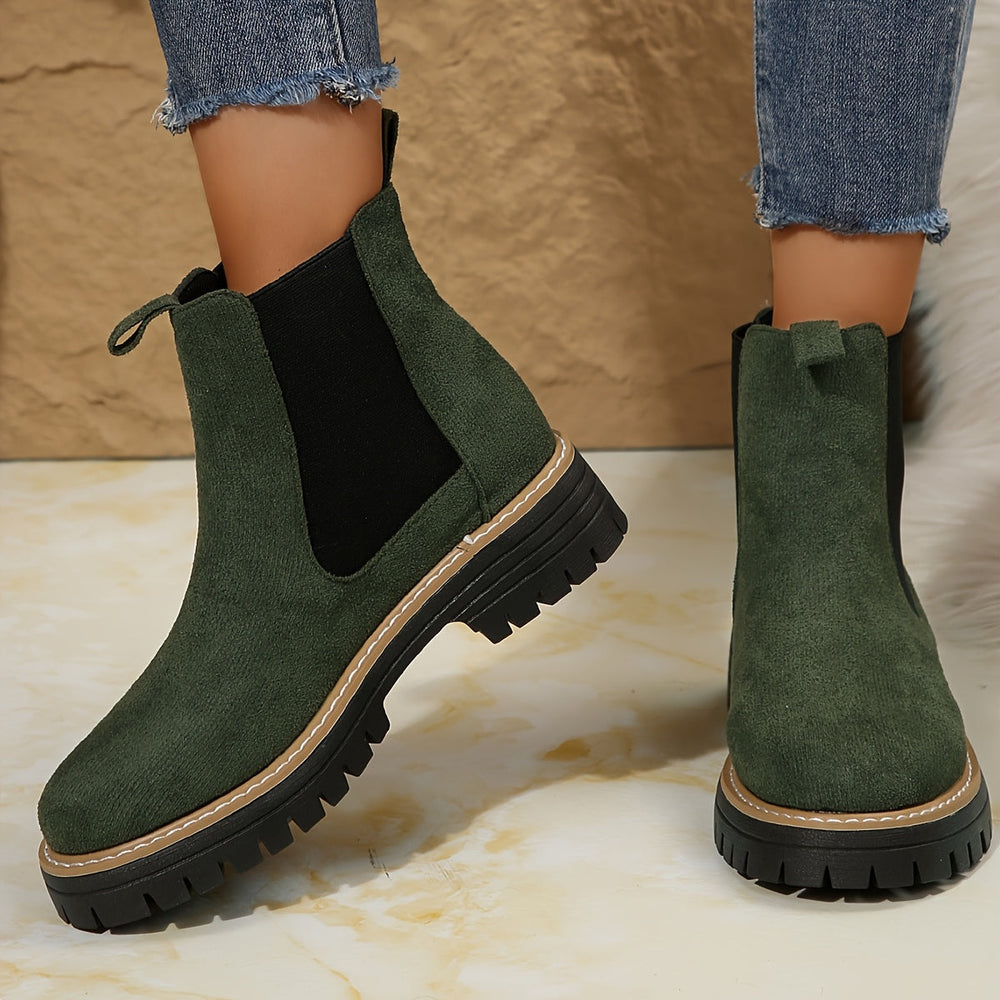 Suede Chelsea Boots Ankle Boots — chelsea boots for women in gray