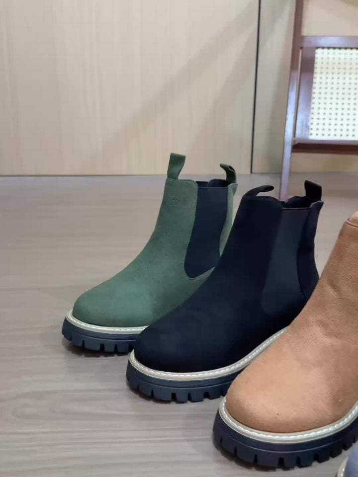 Suede Chelsea Boots Ankle Boots — chelsea boots for women in green