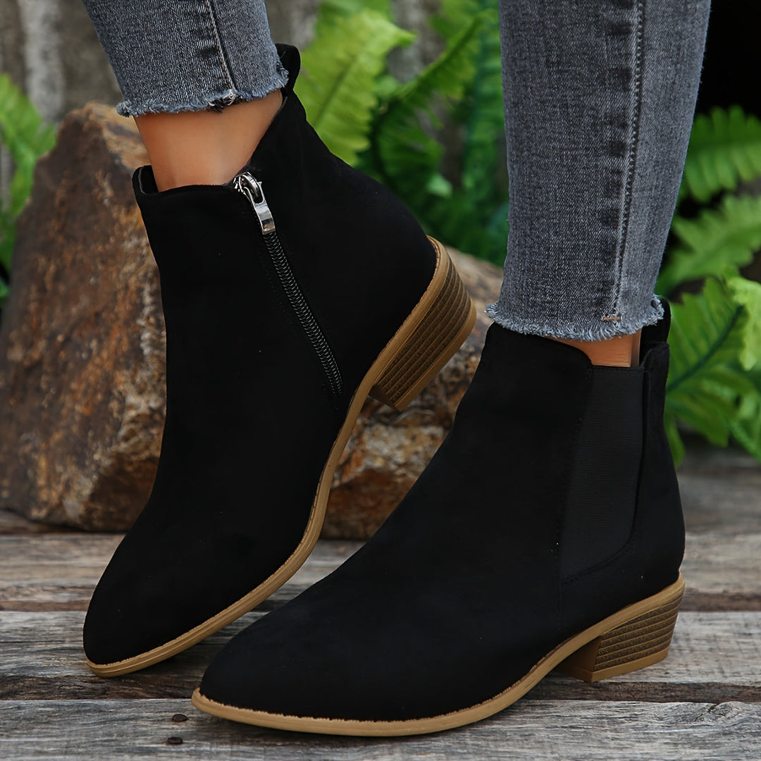 Flat Suede Ankle Boots — ankle boots for women in black