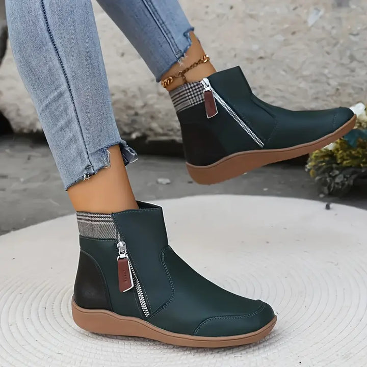 Sidonie | Waterproof Zip Ankle Boots for Women - close-up