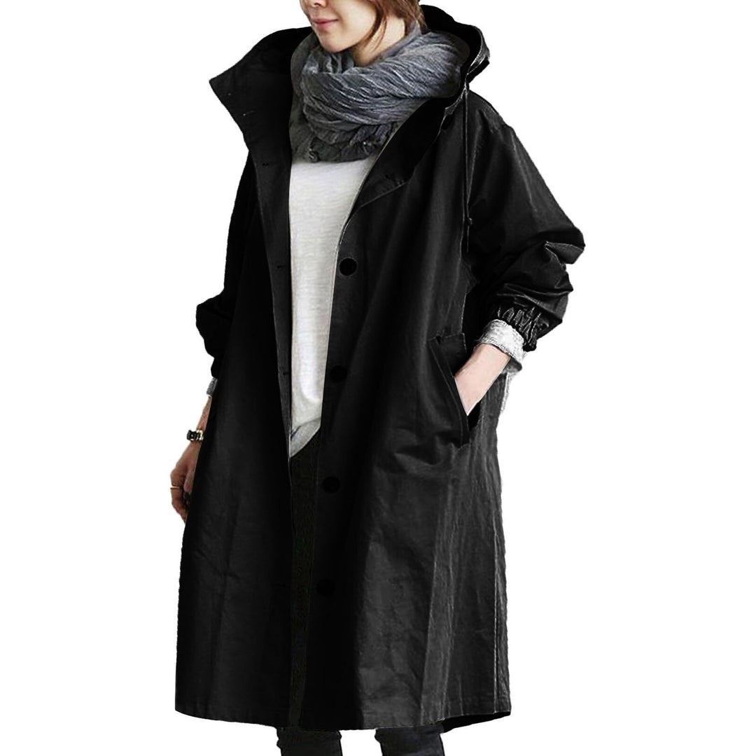 Oversized Longline Raincoat — women's rain jacket in light blue