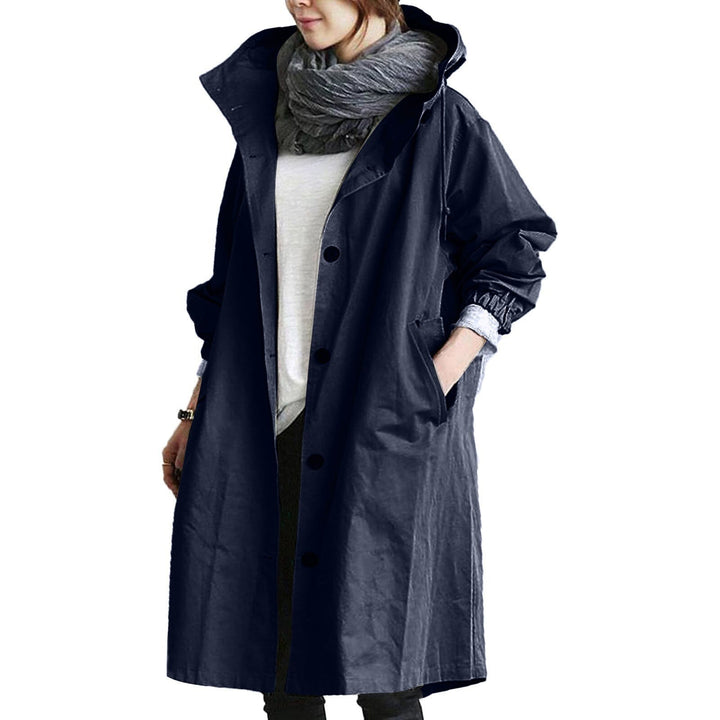Oversized Longline Raincoat — women's rain jacket in gray