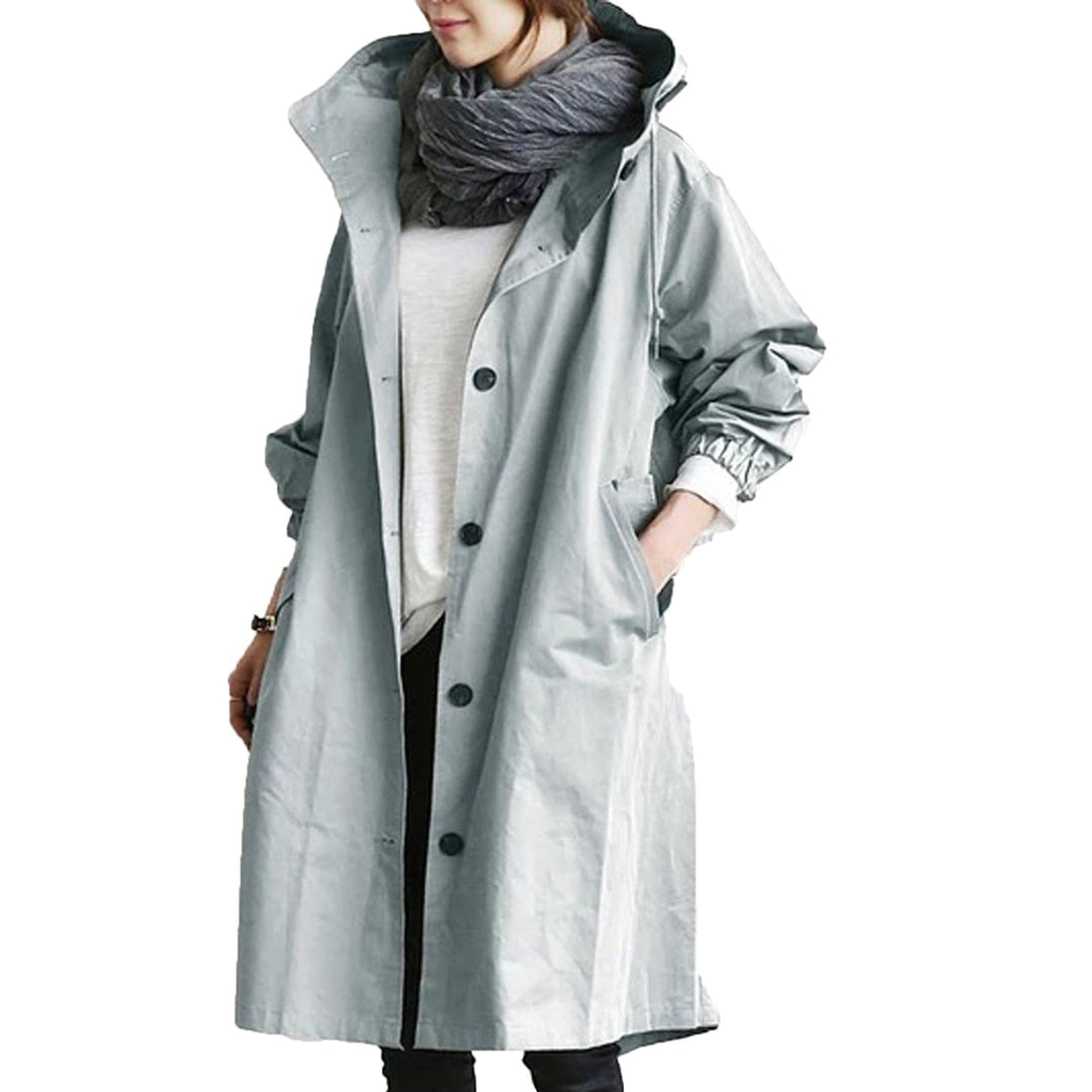 Oversized Longline Raincoat — women's rain jacket in black