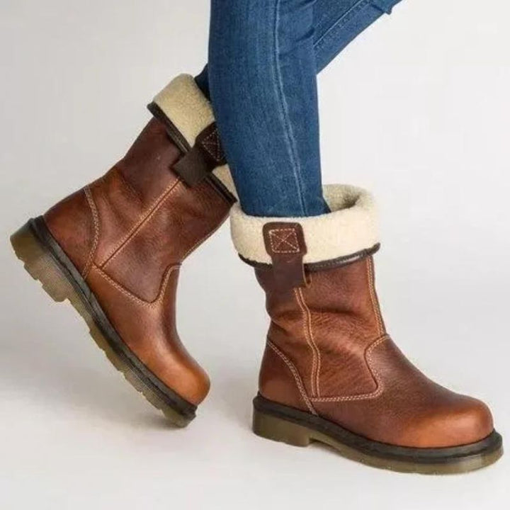 Armelle | Shearling Cuff Ankle Boots for Women - front view