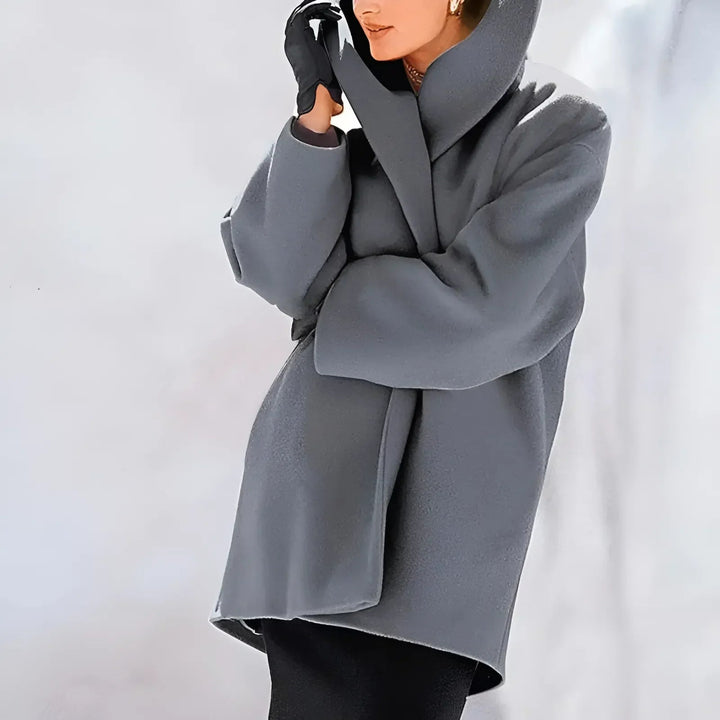 Cyrielle Winter Coat Hooded Padded Longline for Women in Gray