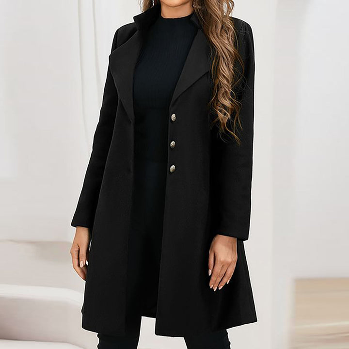 Constance Long Coat Notch Lapel Single Breasted for Women, view 5