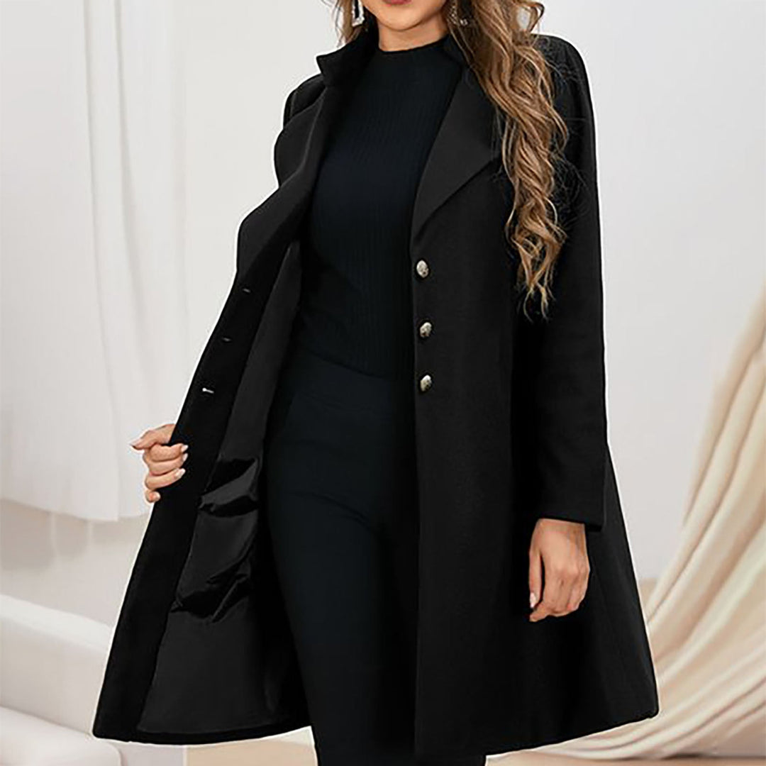 Constance Long Coat Notch Lapel Single Breasted for Women, view 6