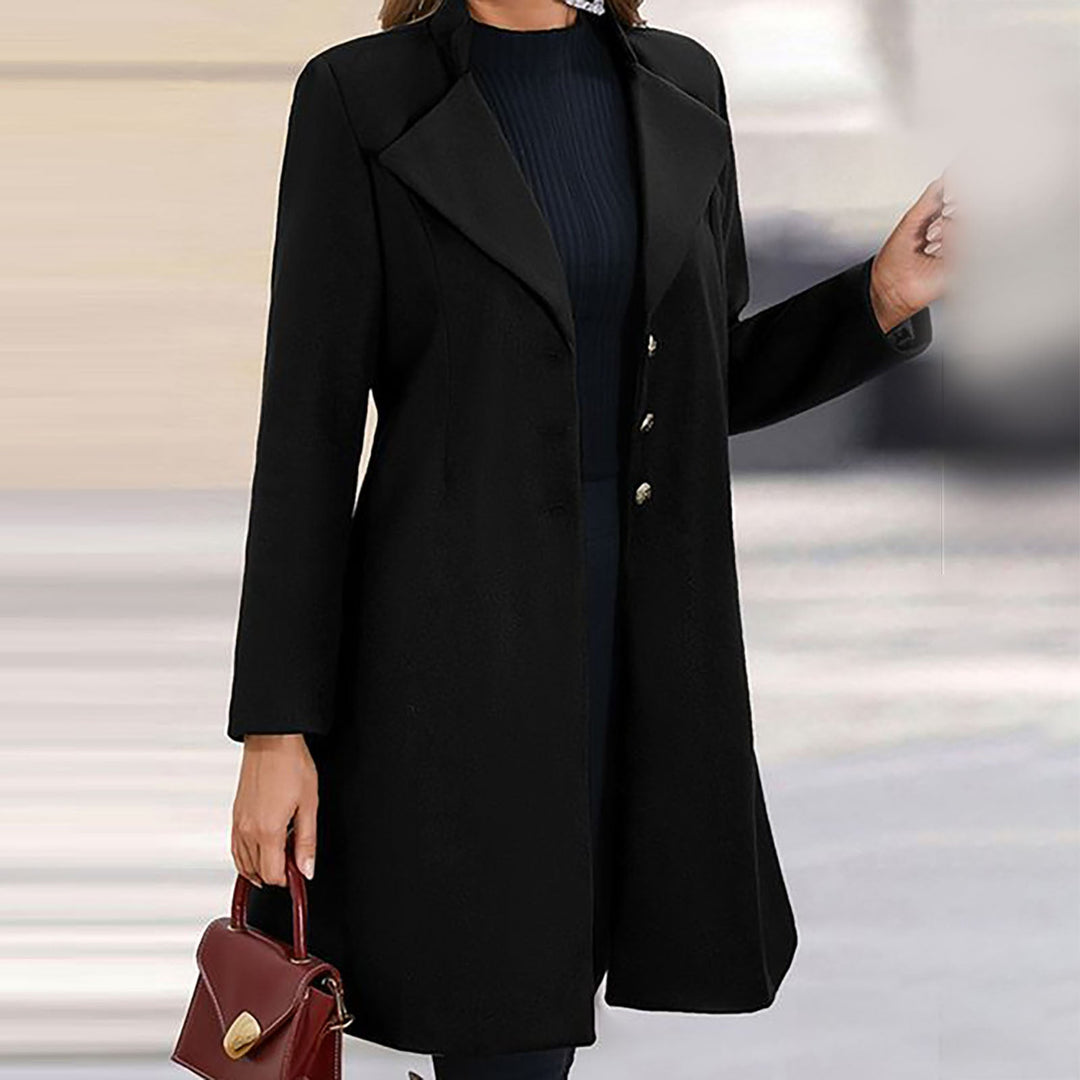 Constance Long Coat Notch Lapel Single Breasted for Women, view 7