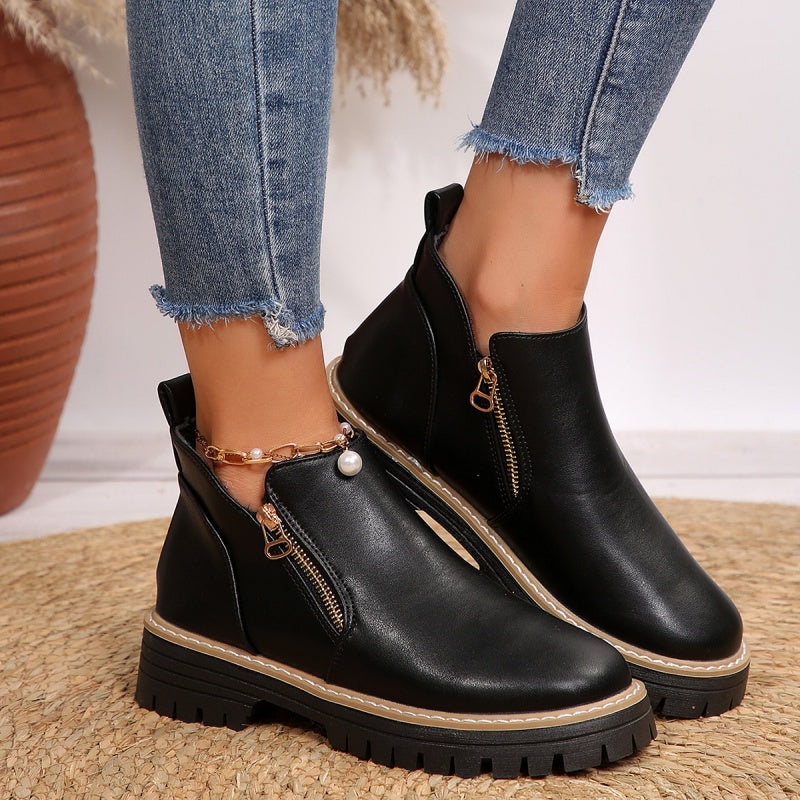 Coralie | Chunky Sole Chelsea Boots for Women - angled view