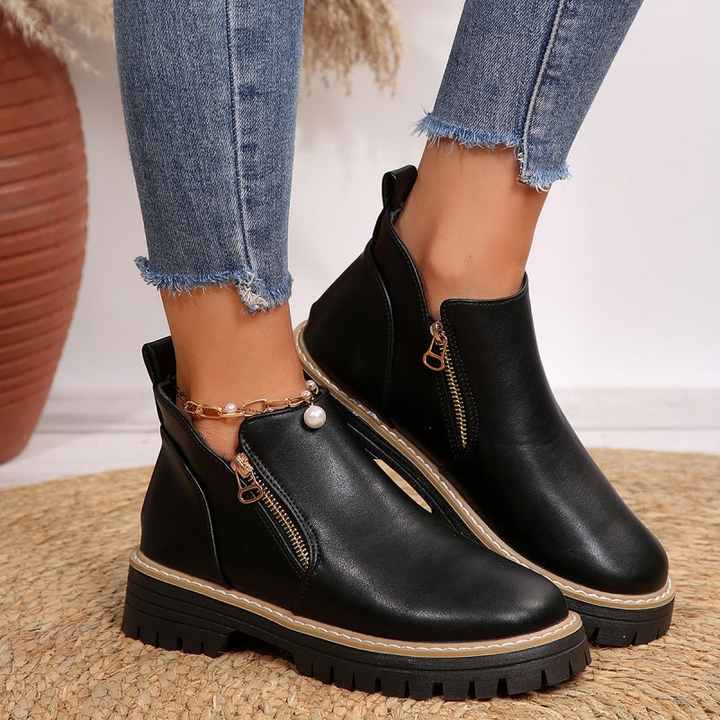 Coralie | Chunky Sole Chelsea Boots for Women - angled view