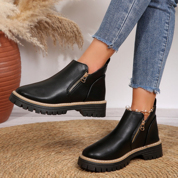 Coralie | Chunky Sole Chelsea Boots for Women - back view