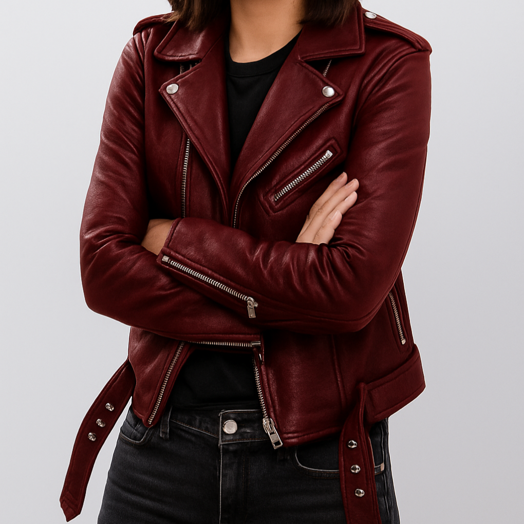 Isla | Classic Faux Leather Biker Jacket for Women