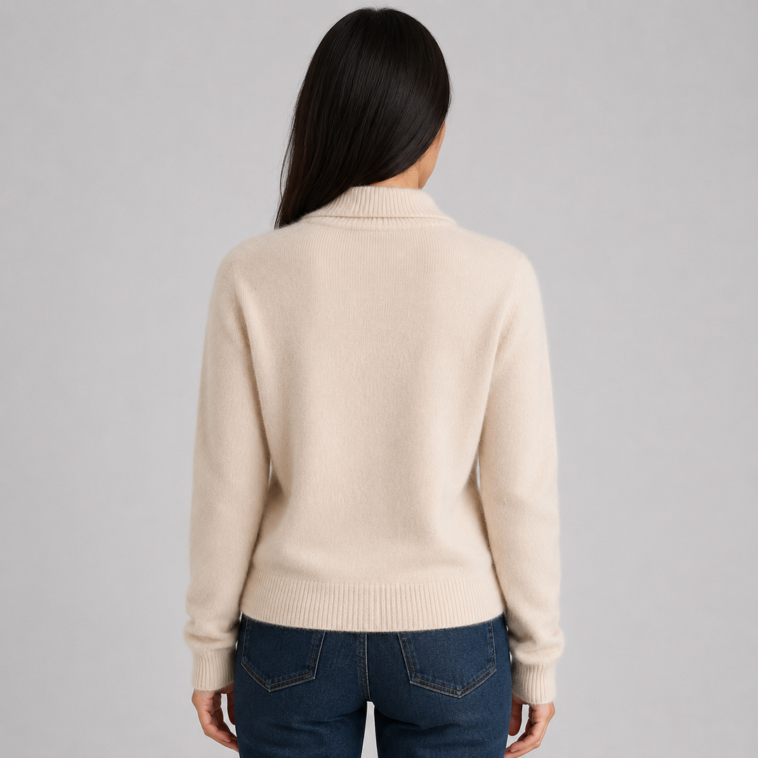 Jolie Notched Collar Cashmere Cardigan Button Up for Women, view 3