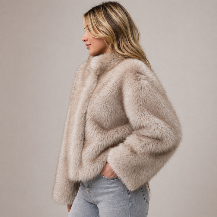 Soft Faux Fur Coat Jacket — coat for women in black