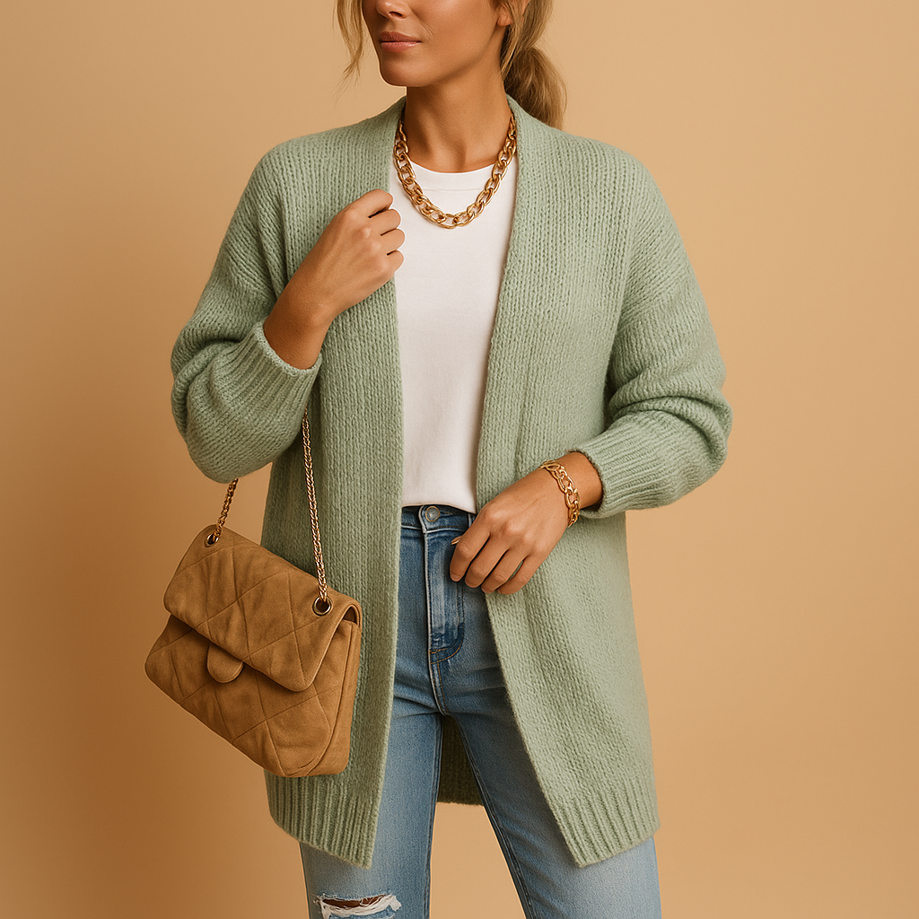 Florence Classic Long Cardigan Knitted Oversized for Women, view 4