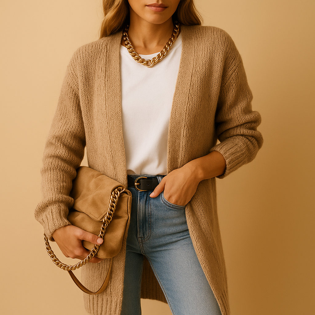 Florence Classic Long Cardigan Knitted Oversized for Women, view 8