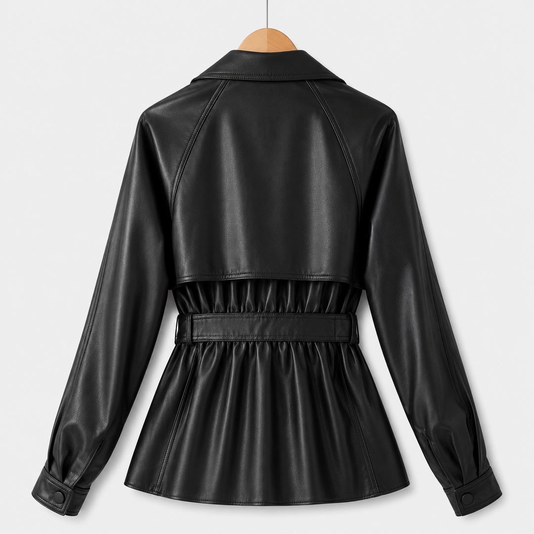 Belted Faux Leather Jacket for women - view 5