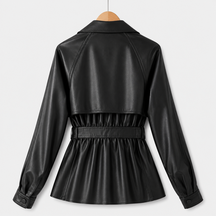 Belted Faux Leather Jacket for women - view 5