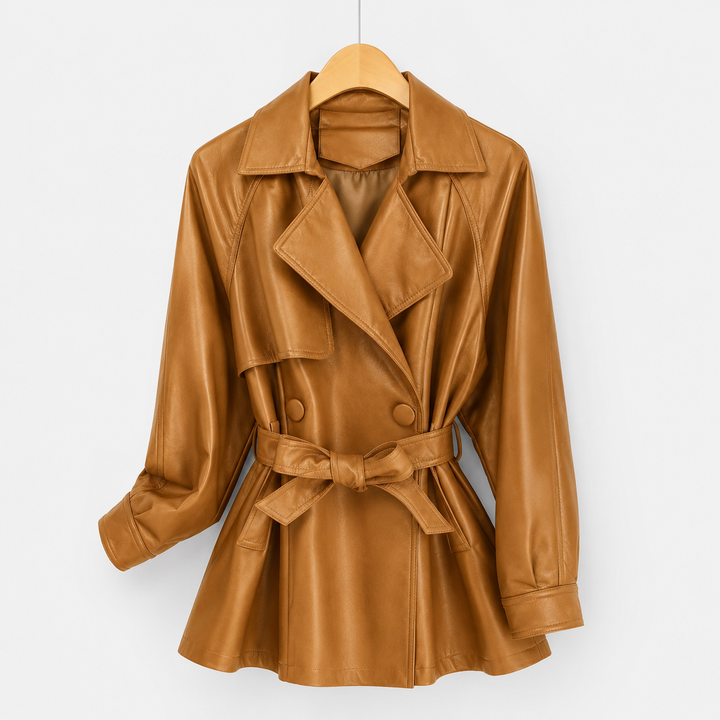 Belted Faux Leather Jacket for women - view 2