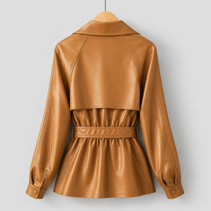 Belted Faux Leather Jacket for women - view 3