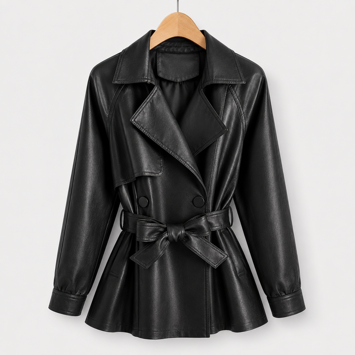 Belted Faux Leather Jacket for women - view 4