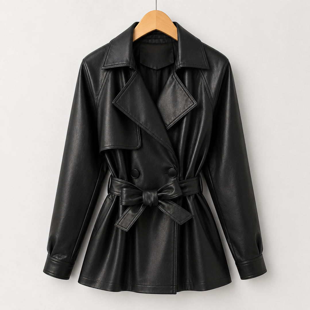 Belted Faux Leather Jacket for women - view 6