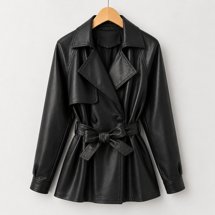 Belted Faux Leather Jacket for women - view 6