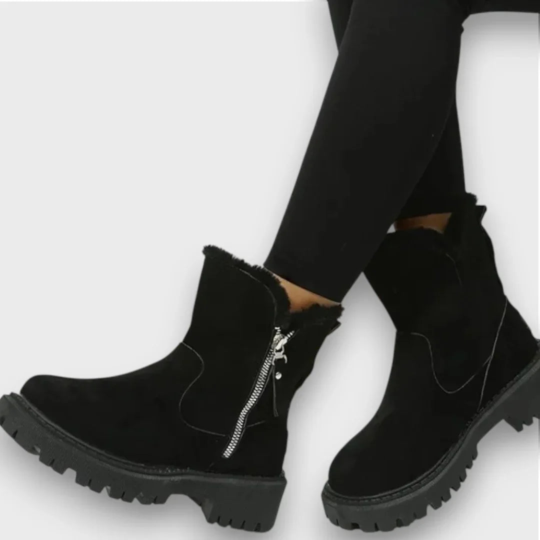 Michaline | Fur Lined Winter Boots for Women - styling detail