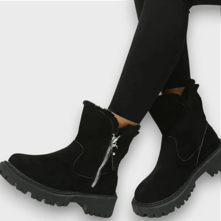 Michaline | Fur Lined Winter Boots for Women - styling detail