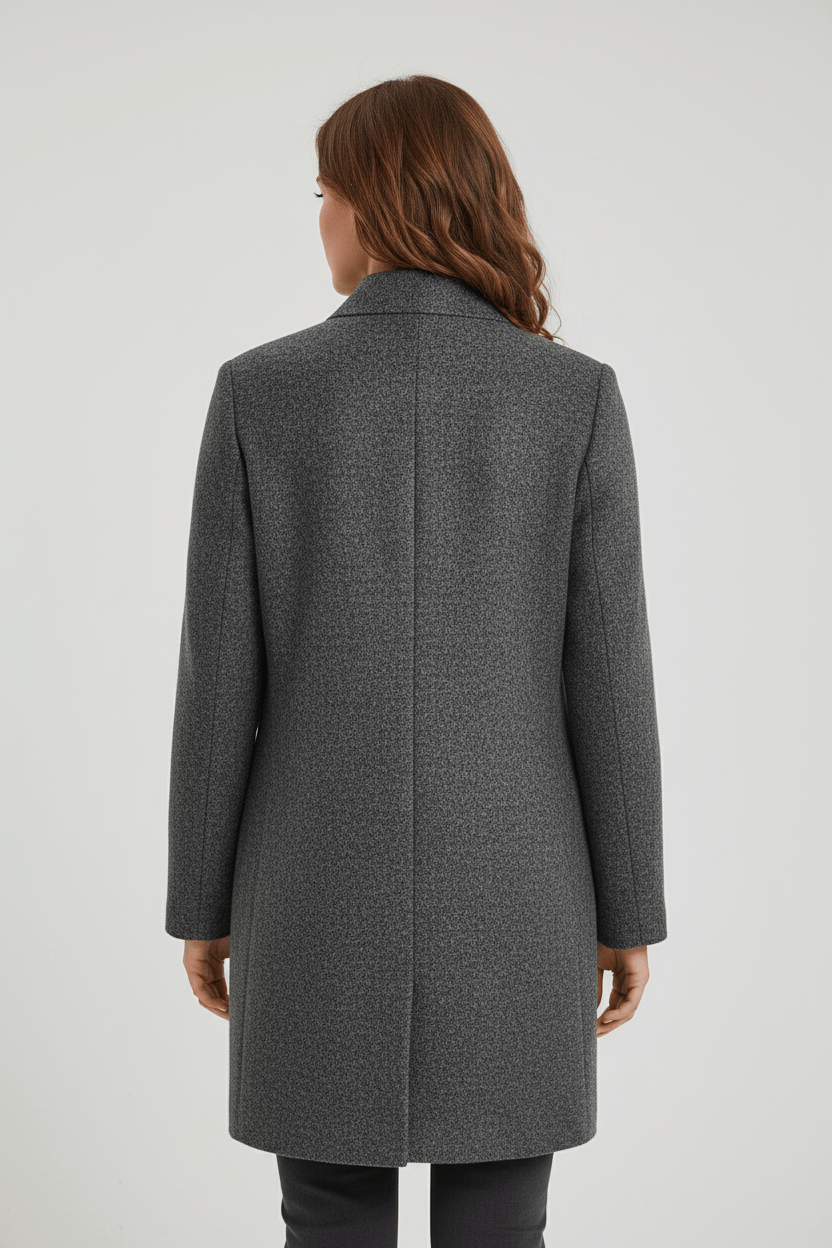 Tailored Wool Blend Short Coat — wool coat for women in grey