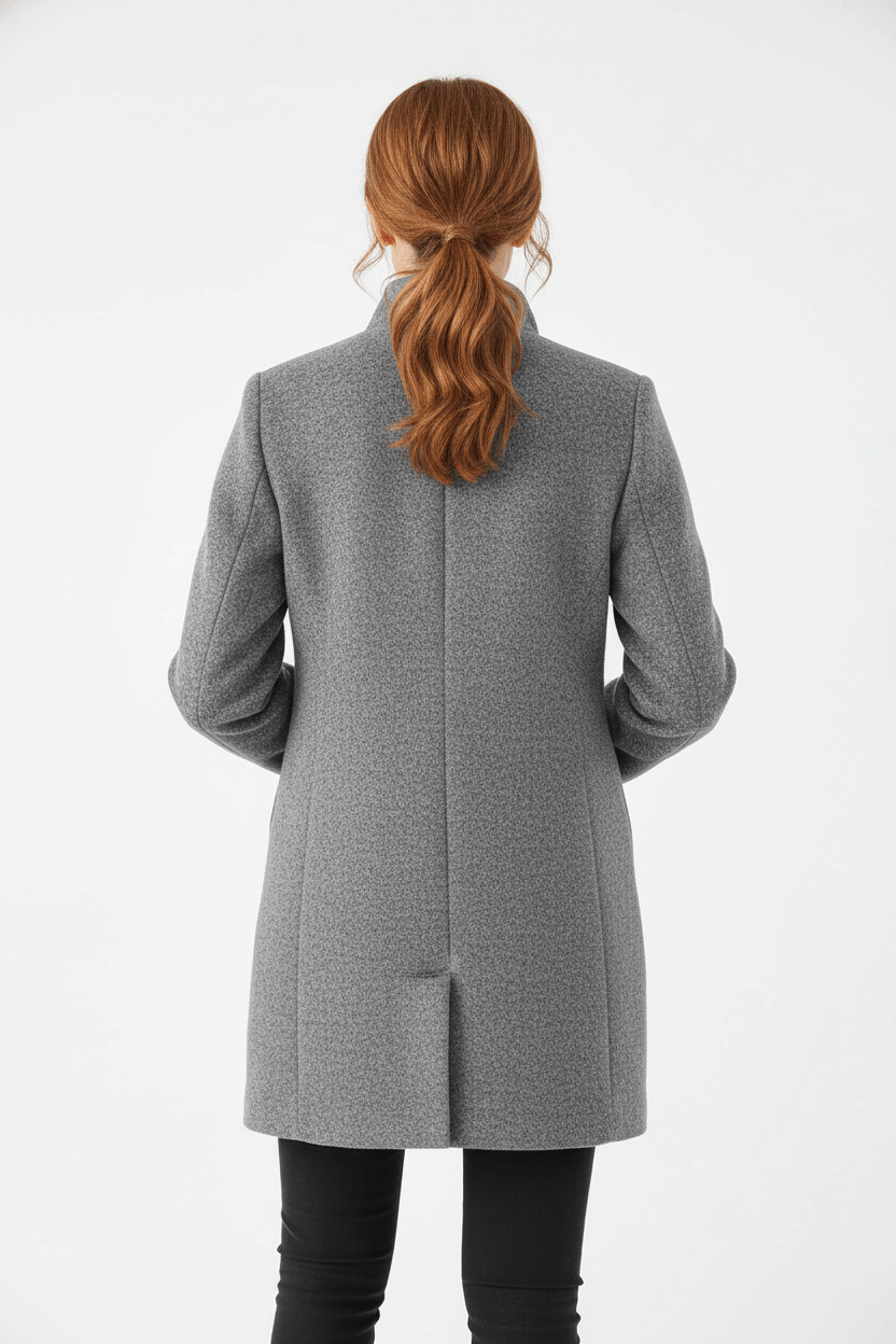 Tailored Wool Blend Short Coat — wool coat for women in light grey