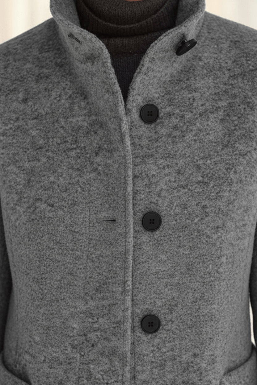 Tailored Wool Blend Short Coat — wool coat for women in blue